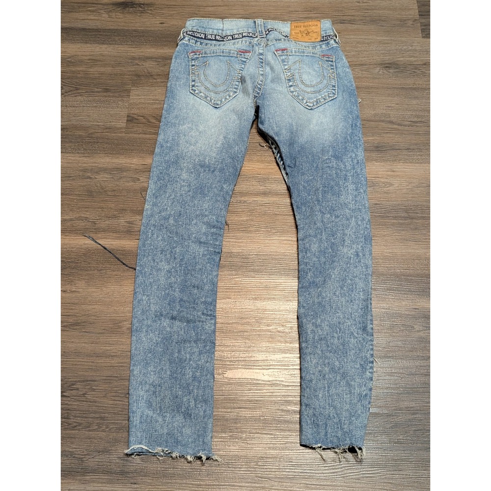 True Religion Geno No Flap Big T Patchwork Custom Denim Jeans Blue Mens 28 x 31 - Picture 10 of 11